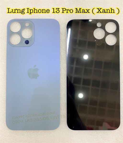 Lưng Iphone 13 Pro Max ( Xanh ) - Cam Lớn